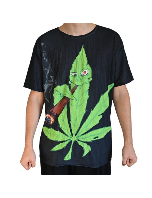T-Shirt Cannabis-Blatt Cartoon