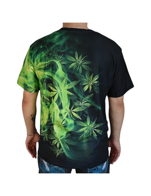 T-Shirt Cannabis Rauchiges Grün