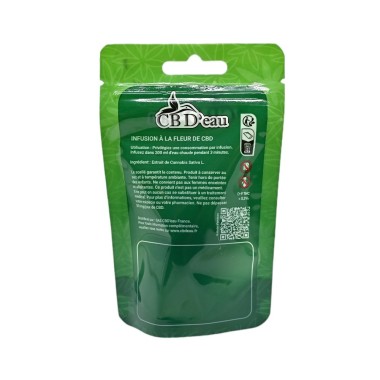Satz von 100 grünen CBD'eau-Beuteln 140x85x50mm