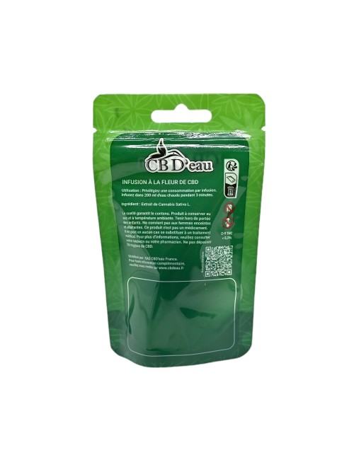 Satz von 100 grünen CBD'eau-Beuteln 140x85x50mm