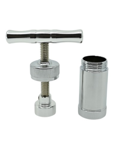 Silberfarbene Zink-Pollenpresse - 2,8 cm Zylinder