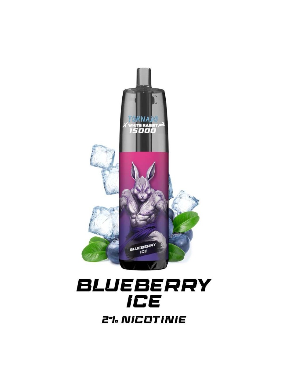 Puff WHITE RABBIT x TORNADO 15000 Blaubeere-Eis