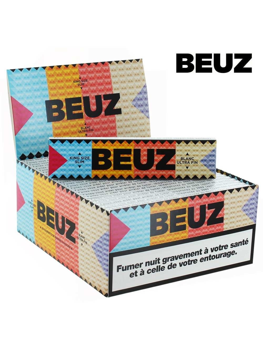 Box mit 50 Beuz King Size Slim Blättchen