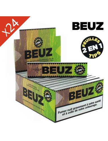 Packung mit 24 Beuz Brown Slim King Size Blättchen + Filter