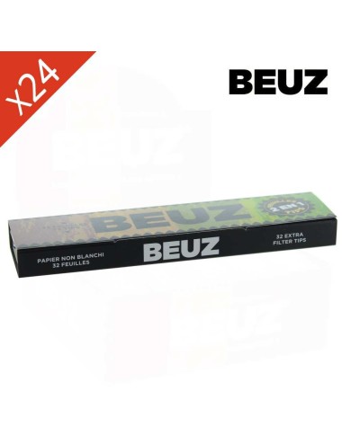 Packung mit 24 Beuz Brown Slim King Size Blättchen + Filter