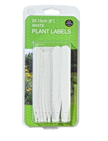 Weiße Pflanzenetiketten 15cm Set von 25