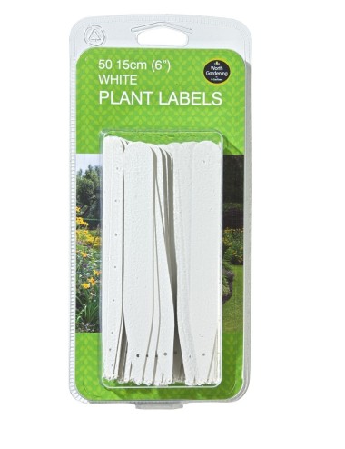 Weiße Pflanzenetiketten 15cm Set von 50
