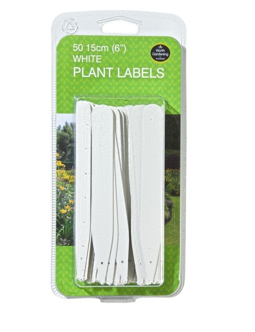 Weiße Pflanzenetiketten 15cm Set von 50