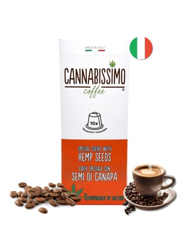 Hanfsamen-Kaffee Cannabissimo - 10 Kapseln