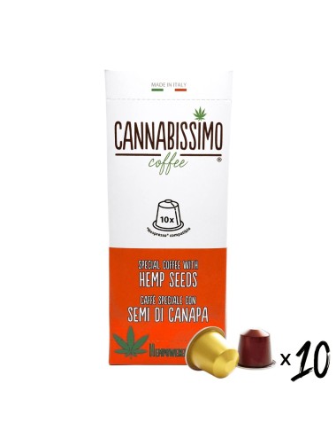 Hanfsamen-Kaffee Cannabissimo - 10 Kapseln
