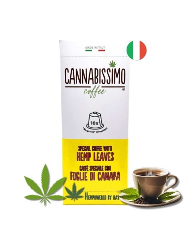 Hanfblätter-Kaffee Cannabissimo - 10 Kapseln