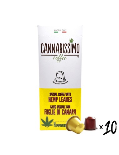 Hanfblätter-Kaffee Cannabissimo - 10 Kapseln