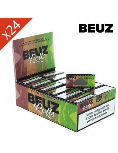 Schachtel mit 24 Rollen ungebleichtes braunes Slim BEUZ Blättchen