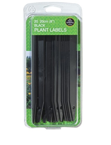 Schwarze Pflanzenetiketten 20cm Set von 20