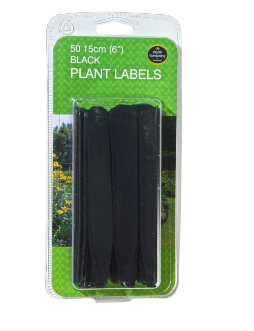 Schwarze Pflanzenetiketten 15cm Set von 50