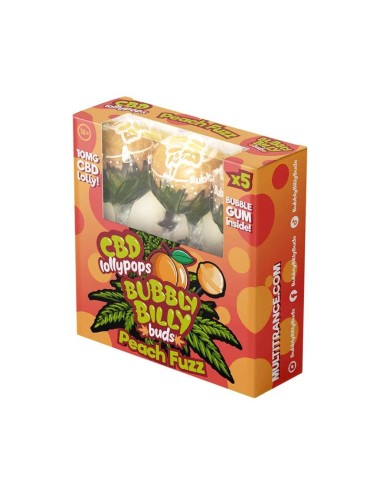 Pfirsichflaum CBD-Lutscher - 5 Stück | BUBBLY BILLY