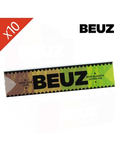 Packung mit 10 Braunen Slim BEUZ Blättchen-Heftchen