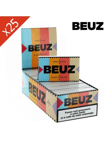 Schachtel mit 25 BEUZ Weiß Regular Blättchen-Heftchen