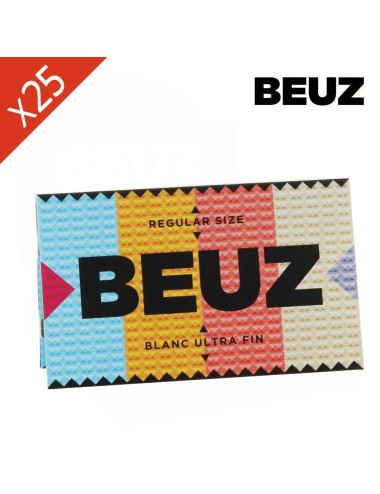 Schachtel mit 25 BEUZ Weiß Regular Blättchen-Heftchen