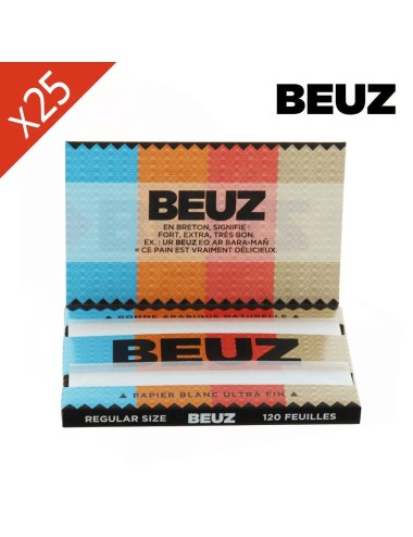 Schachtel mit 25 BEUZ Weiß Regular Blättchen-Heftchen