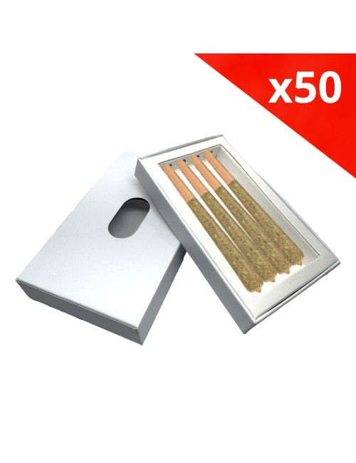 Set von 50 weißen Kartonschachteln mit Push-Up-Öffnung
