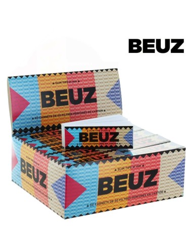 Schachtel mit 50 BEUZ Slim Tips Filtertips aus weißem Karton