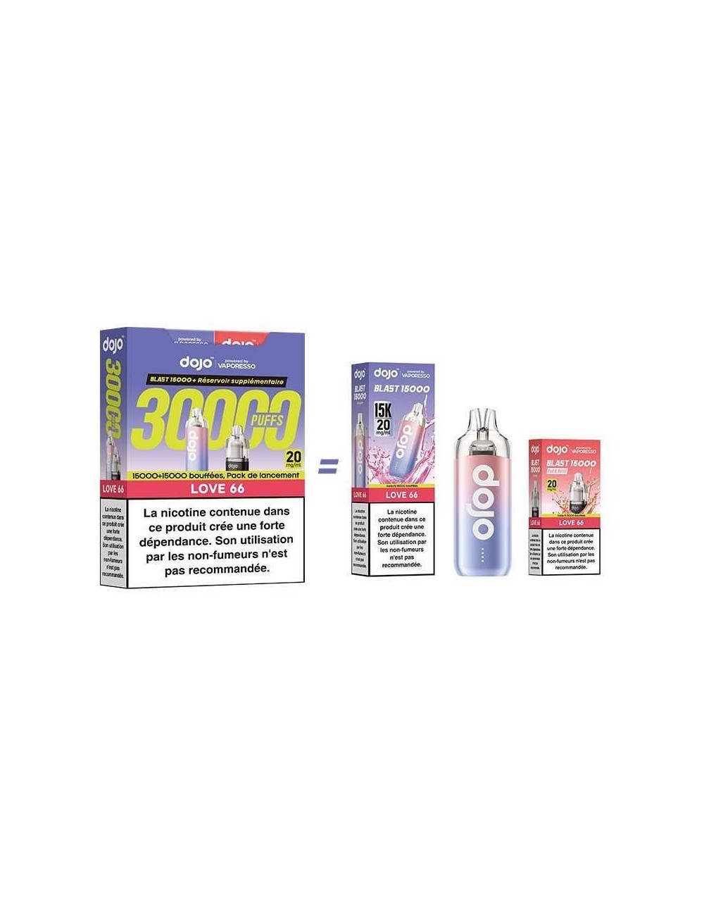 Puff Dojo Blast Paket 30K Love66 - Dojo von Vaporesso