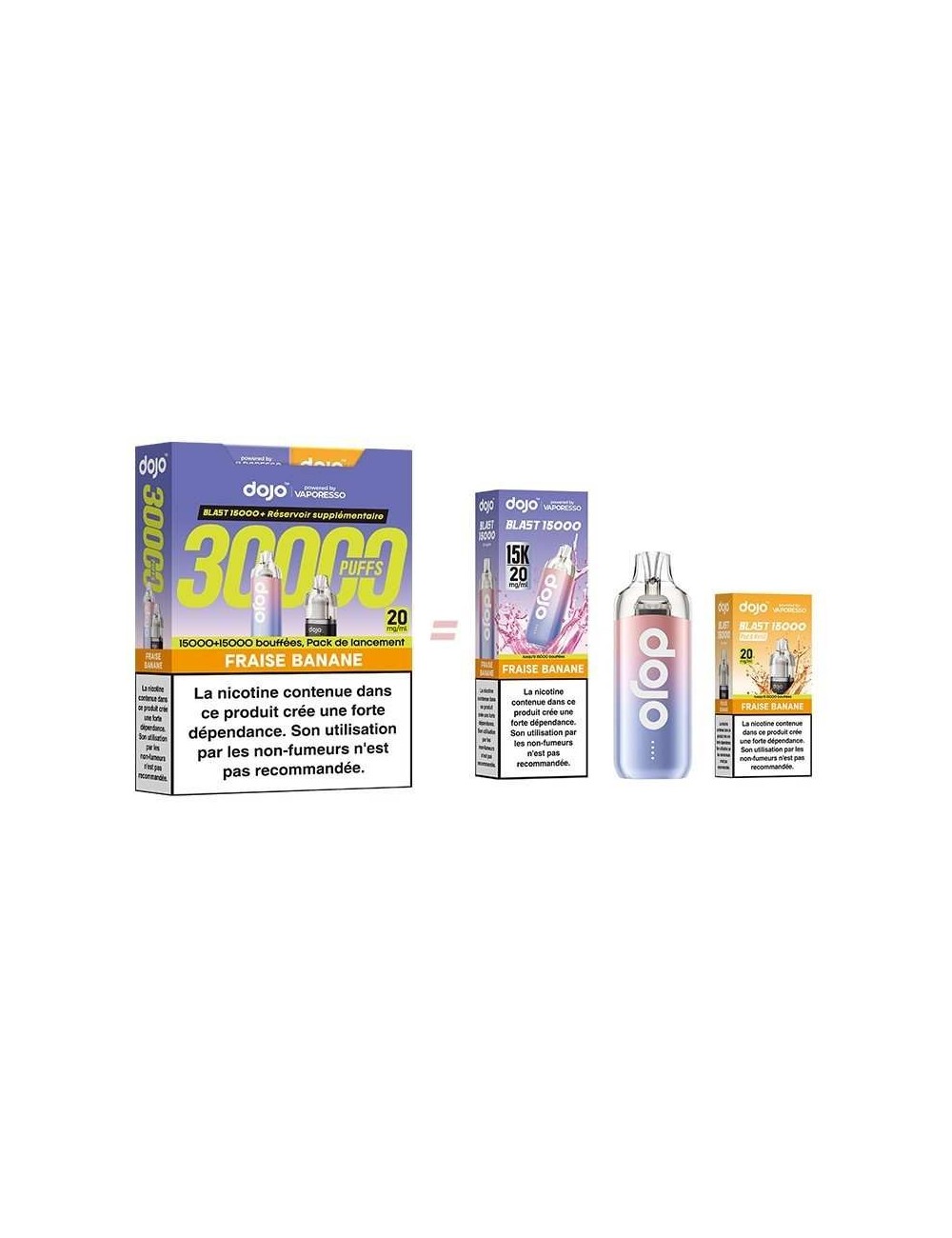 Puff Dojo Blast Bundle 30K Erdbeere Banane - Dojo von Vaporesso
