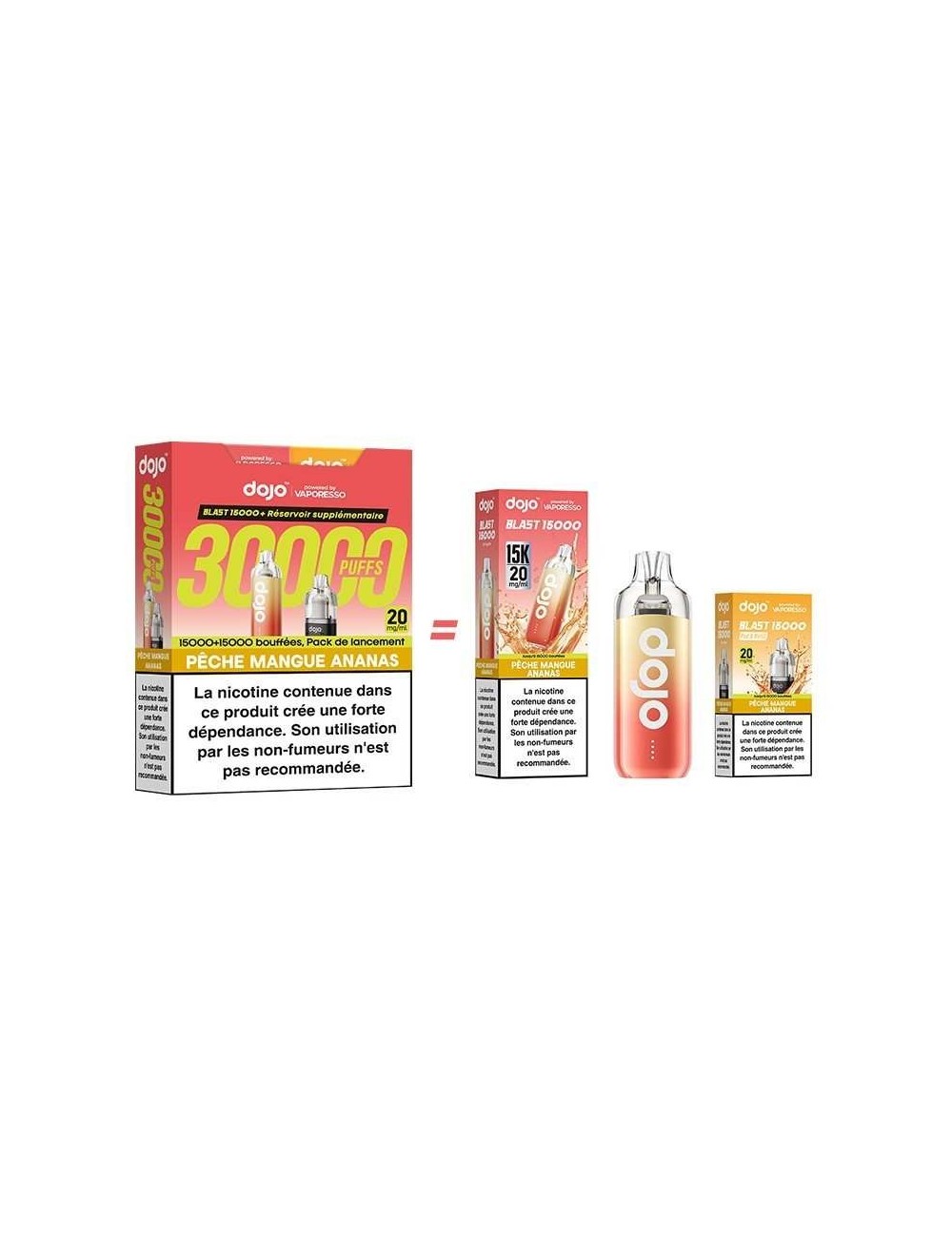 Puff Dojo Blast Bundle 30K Pfirsich Mango Ananas - Dojo von Vaporesso