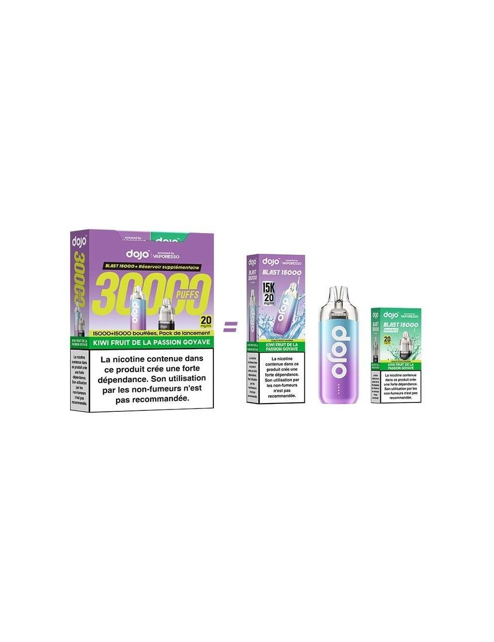 Puff Dojo Blast Bundle 30K Kiwi Passionsfrucht Guave - Dojo von Vaporesso