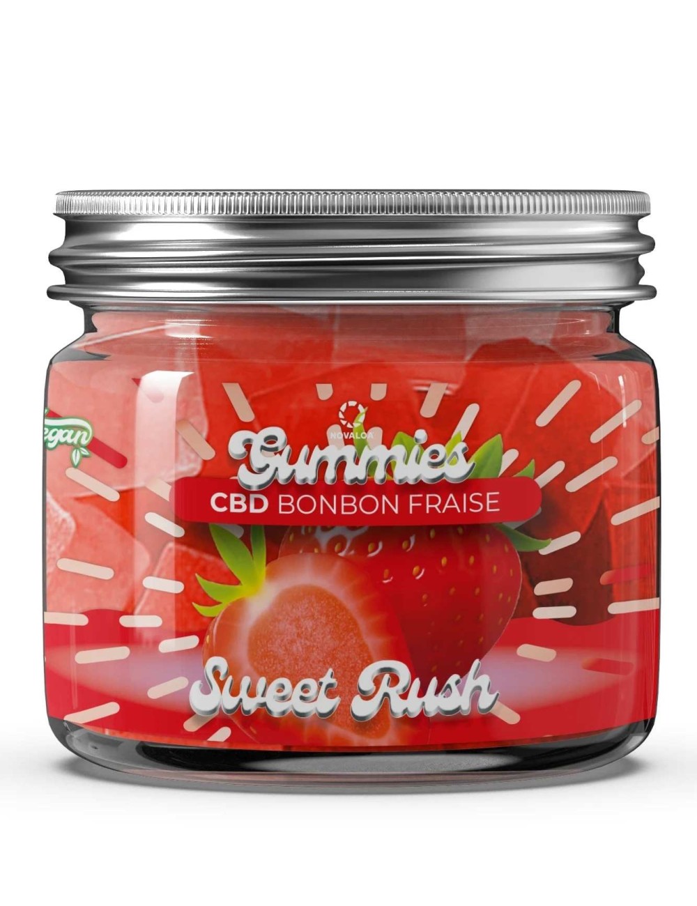CBD-Gummibärchen Komfort Sweet Rush Erdbeere 10mg CBD