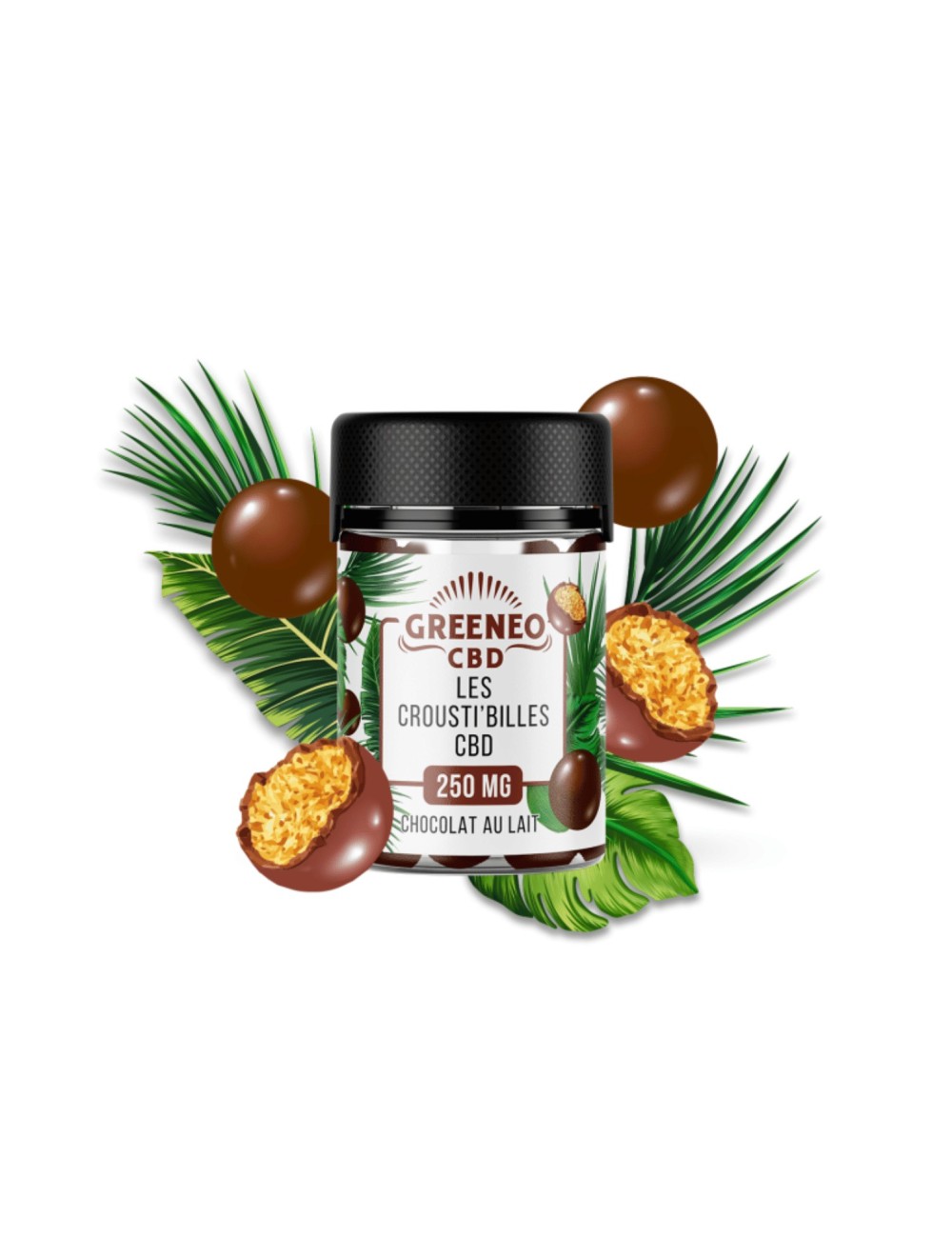 Knusprige CBD-Schokoladenkugeln Greeneo 250mg | GREENEO
