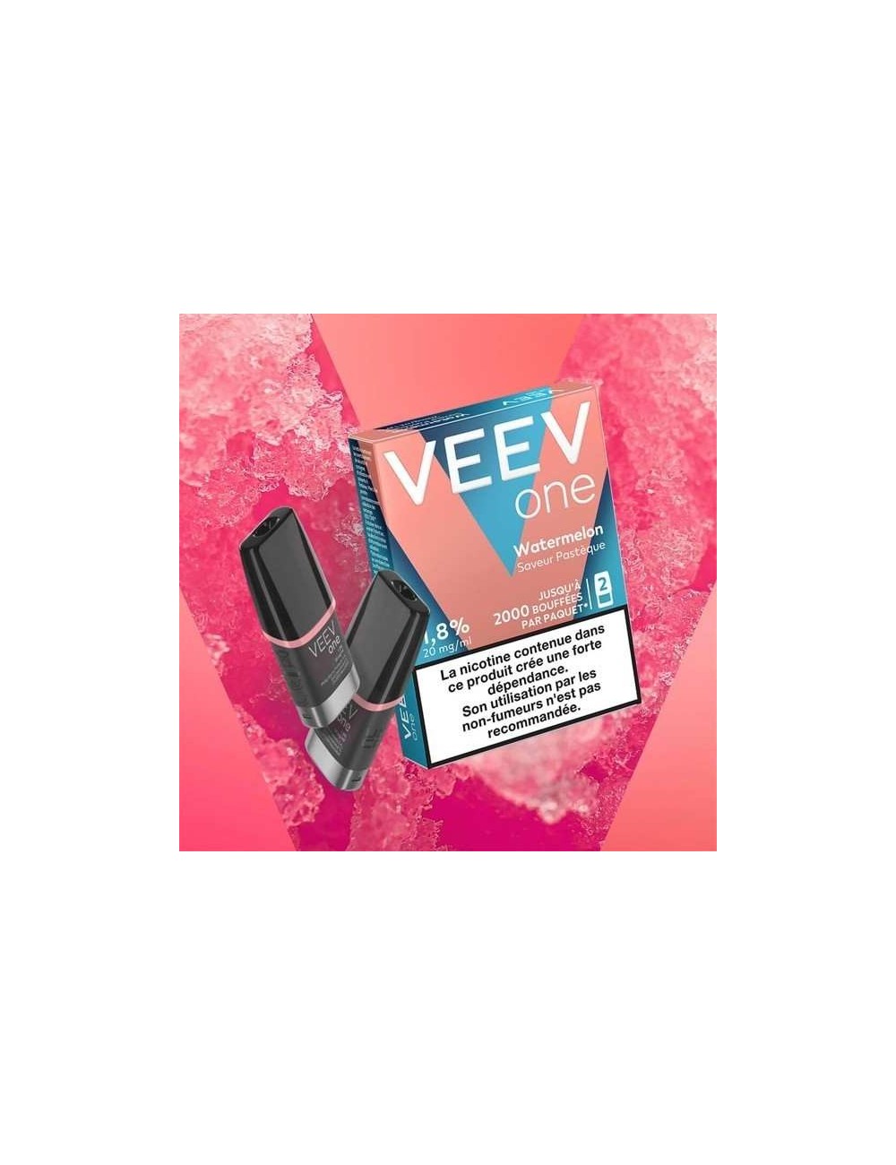 2er-Pack vorgeladene Veev One Wassermelonen-Pods - Wassermelonengeschmack