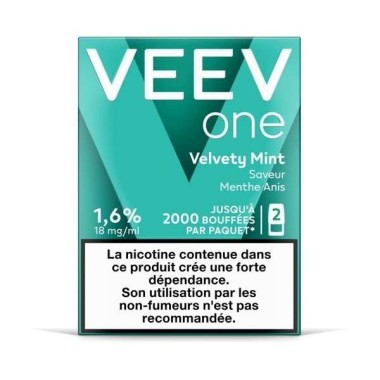 2 Vorgefüllte Pods Veev One Velvety Mint Minze-Anis-Geschmack