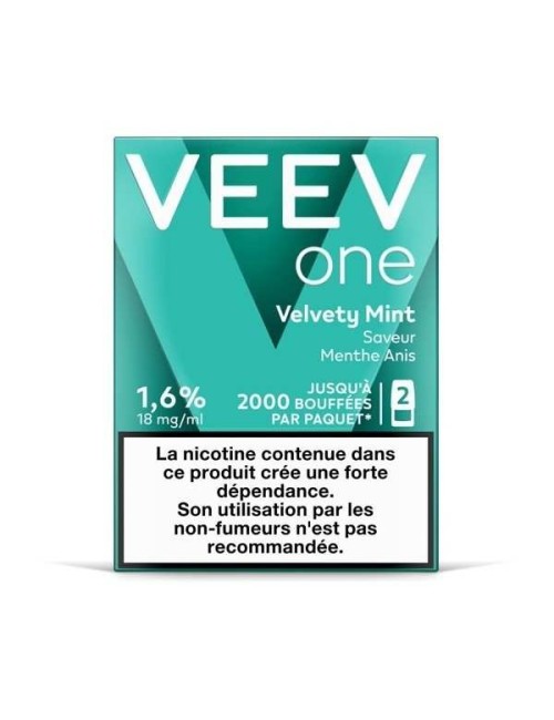 2 Vorgefüllte Pods Veev One Velvety Mint Minze-Anis-Geschmack
