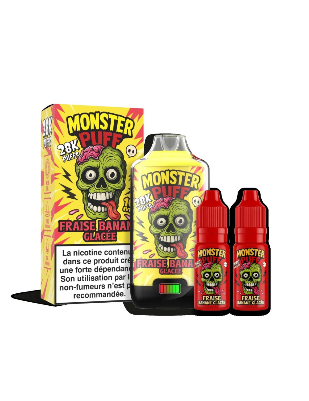 Puff Monster Puff 28k Gefrorene Erdbeere-Banane