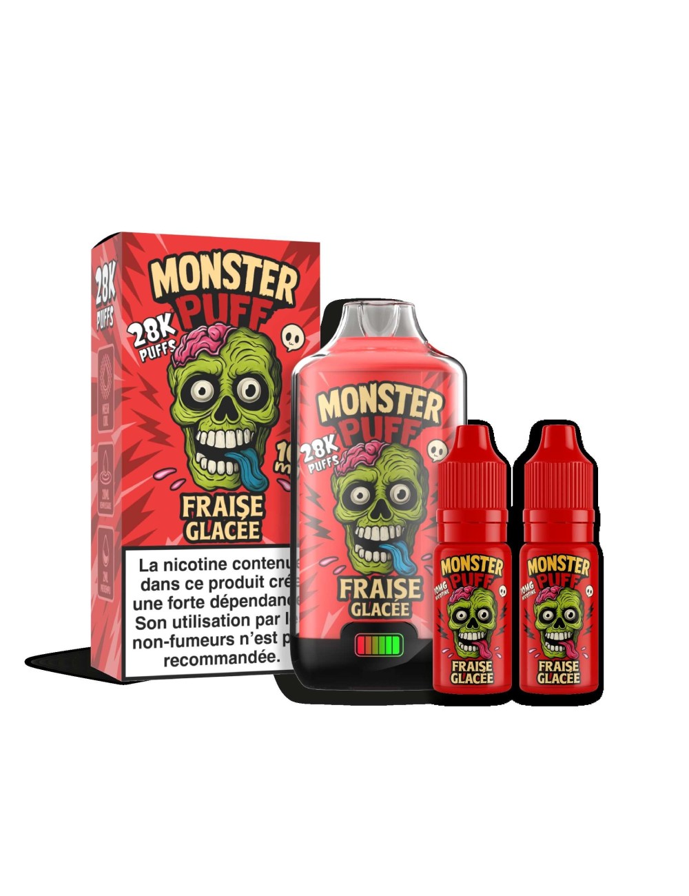 Puff Monster Puff 28k Gefrorene Erdbeere