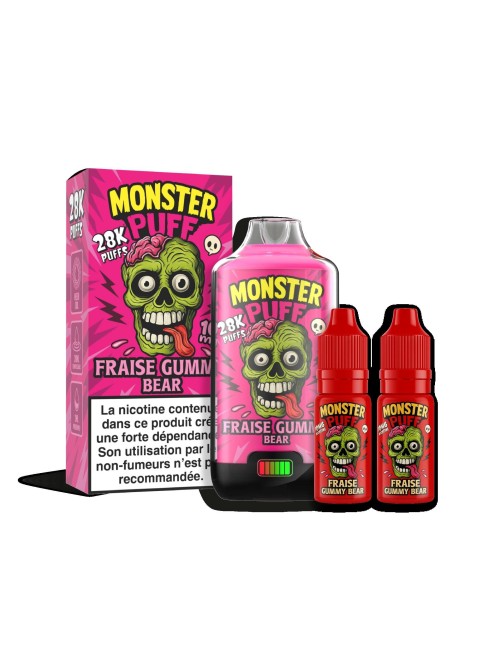 Puff Monster Puff 28k Erdbeer-Gummibärchen