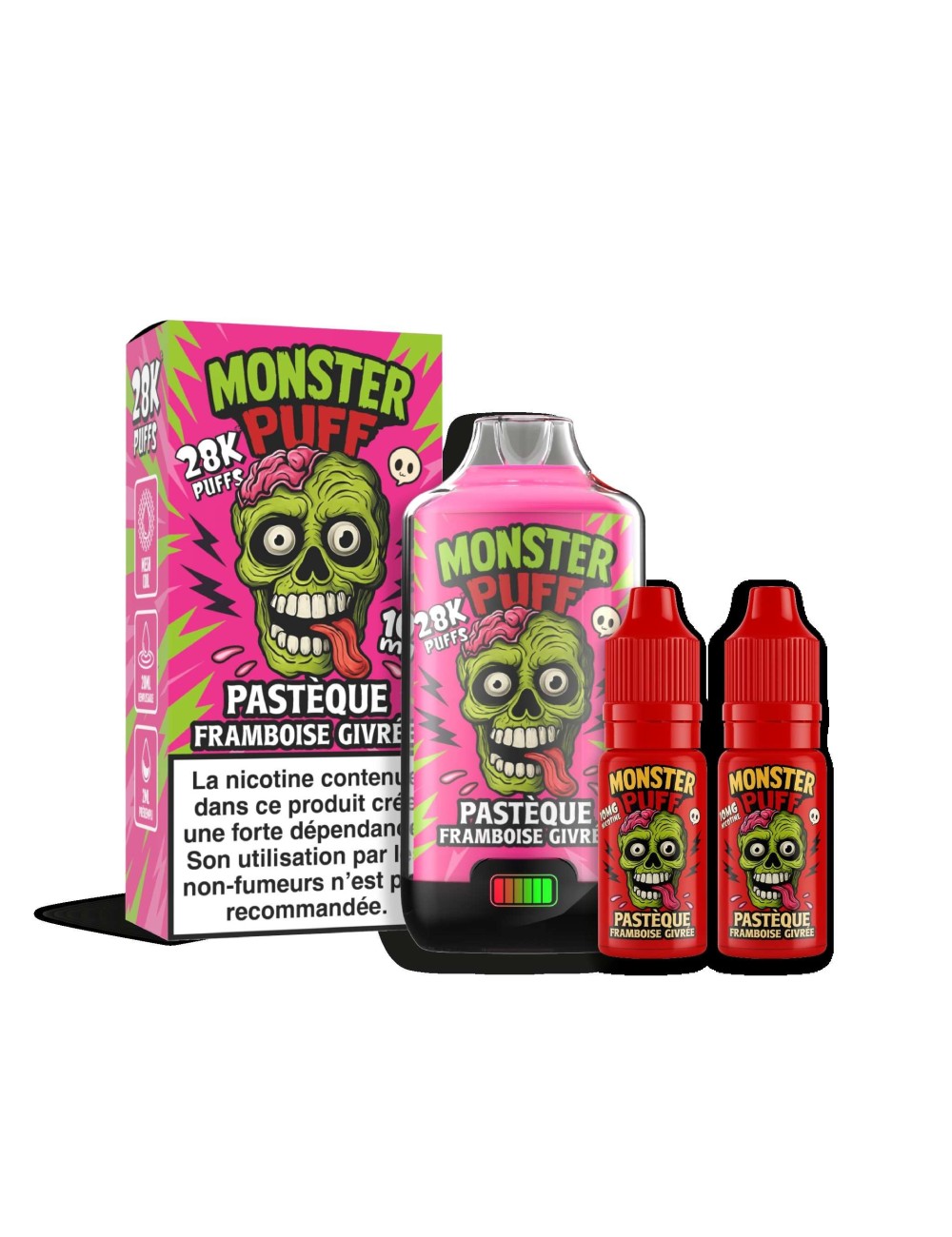 Puff Monster Puff 28k Gefrorene Wassermelone-Himbeere