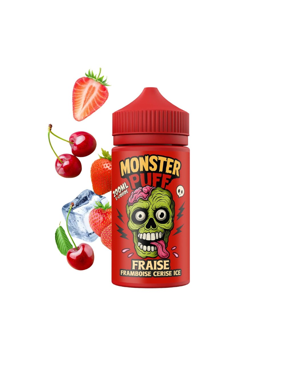 E-Liquid Monster Puff 200ml Erdbeere Himbeere Kirsche Eis
