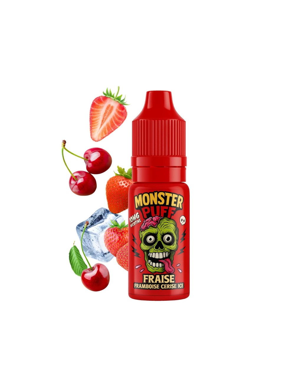 E-Liquid Monster Puff 10ml Erdbeere Himbeere Kirsche Ice
