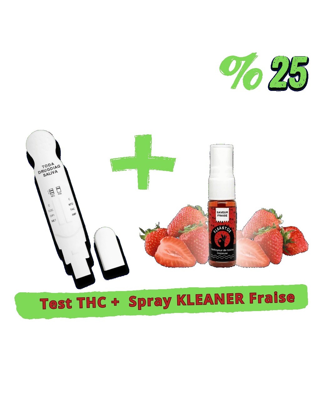 Pack Test THC + Spray KLEANER KLEANTOX Erdbeere