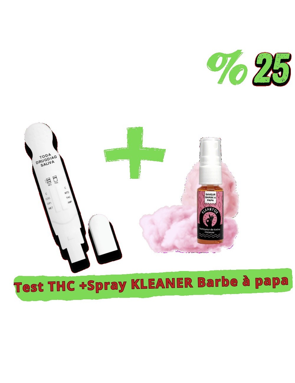 Pack Test THC + Spray KLEANER KLEANTOX Zuckerwatte