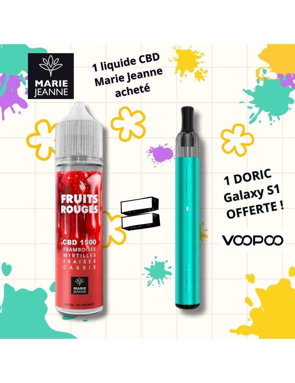 E-Liquid CBD Rote Früchte Marie Jeanne Pack + Gratis Doric Galaxy S1