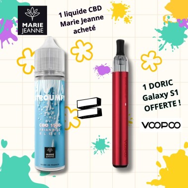 E-Liquid CBD Paket Stroumfy Marie Jeanne + Gratis Doric Galaxy S1