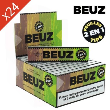 Schachtel mit 24 Beuz Brown Slim King Size Heftchen + Filter