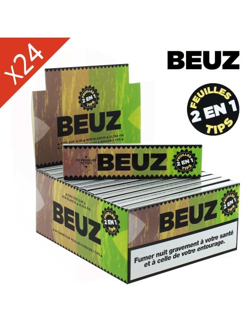 Schachtel mit 24 Beuz Brown Slim King Size Heftchen + Filter