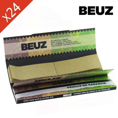 Schachtel mit 24 Beuz Brown Slim King Size Heftchen + Filter