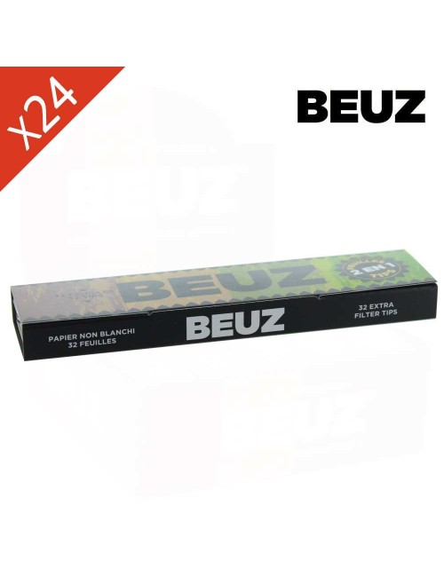 Schachtel mit 24 Beuz Brown Slim King Size Heftchen + Filter
