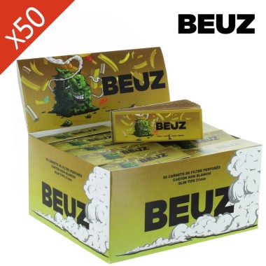 Schachtel mit 50 gelochten Filtertips Brown Buds BEUZ